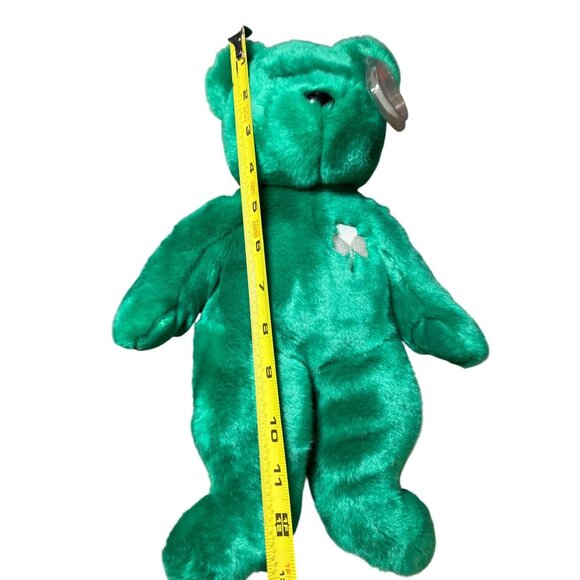 TY Beanie Buddy Erin The Irish Green Bear With Shamrock Plush 14 Inch Stuffed An - Picture 3 of 10